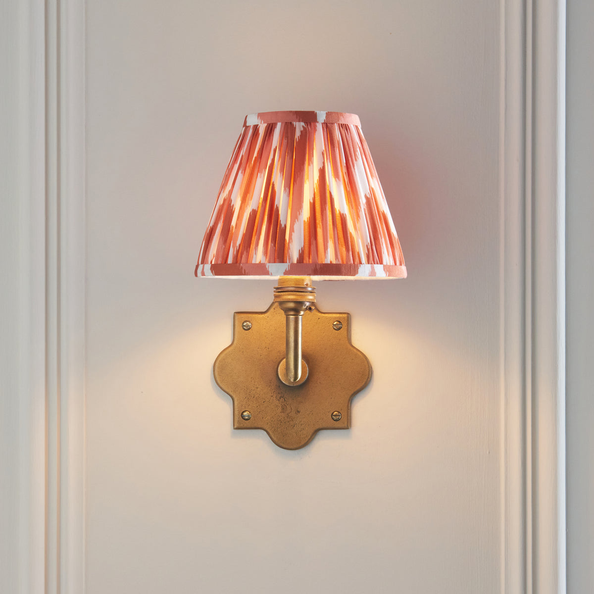 113795 Anvil Angle & Zigzag 16cm Wall Light Brass Orange