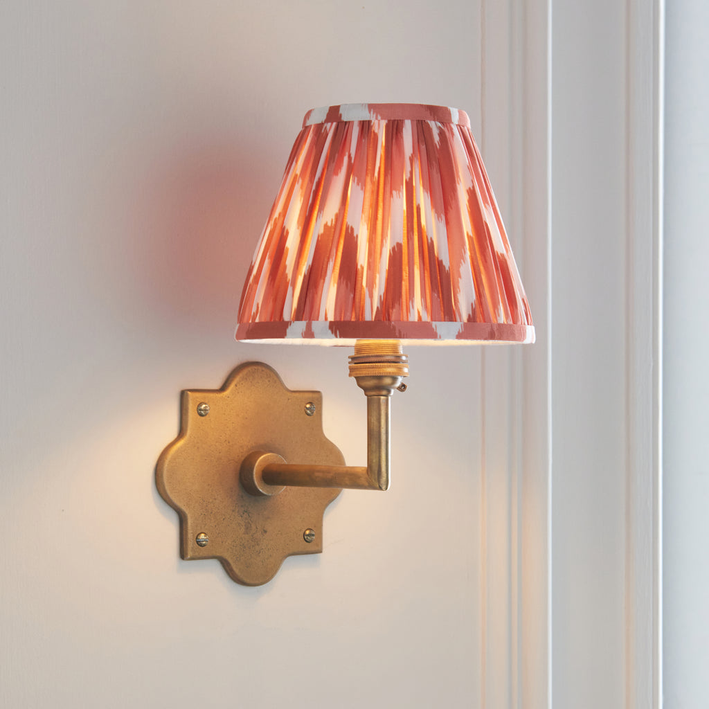 113795 Anvil Angle & Zigzag 16cm Wall Light Brass Orange