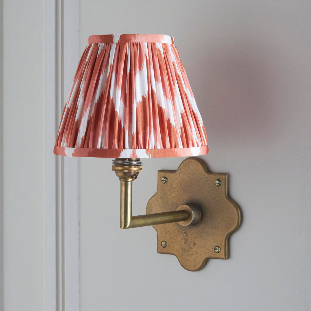113795 Anvil Angle & Zigzag 16cm Wall Light Brass Orange
