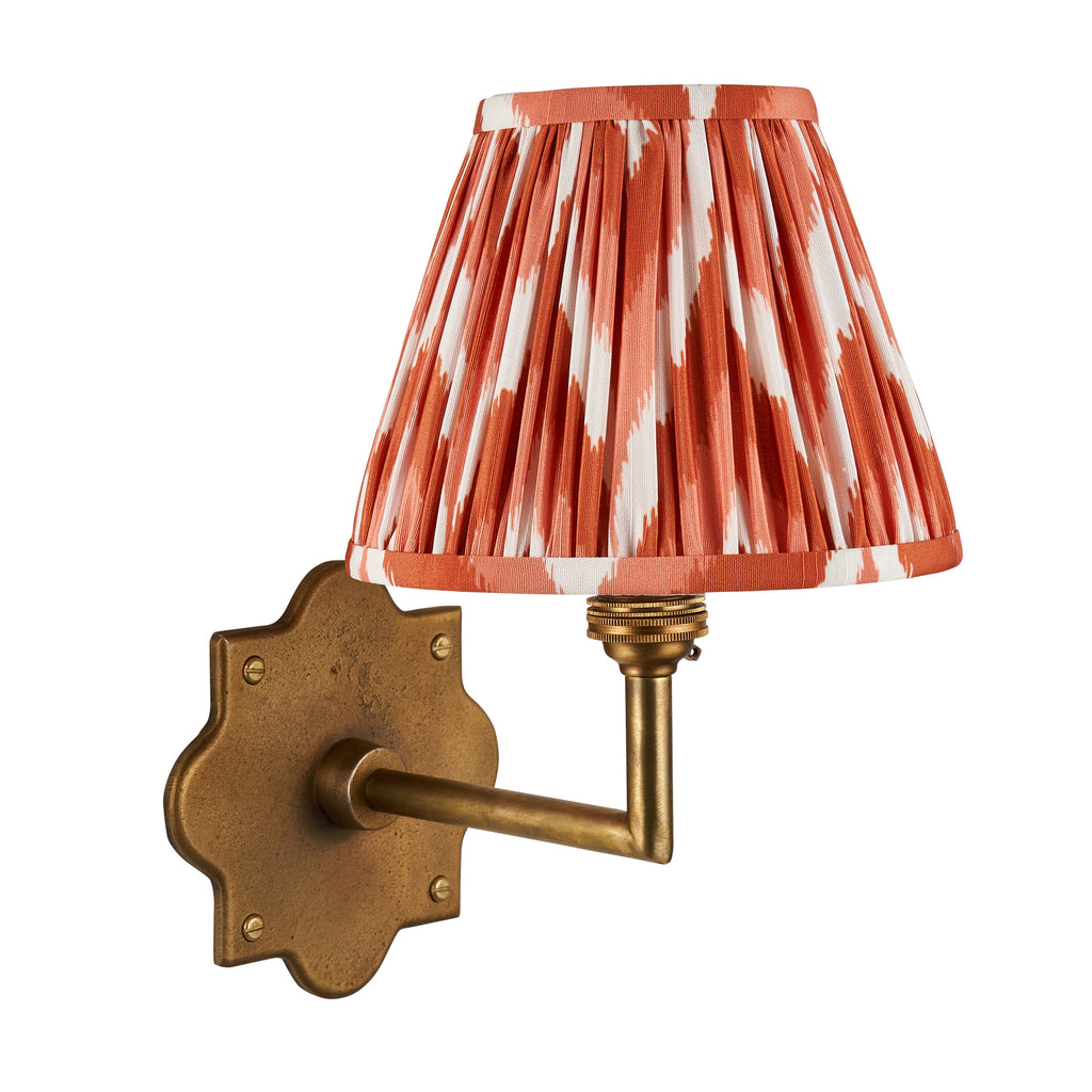 113795 Anvil Angle & Zigzag 16cm Wall Light Brass Orange