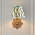 113796 Anvil Angle & Zigzag 16cm Wall Light Brass Green