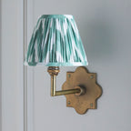 113796 Anvil Angle & Zigzag 16cm Wall Light Brass Green