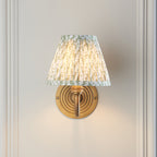 114090 Ripple Curve & Leaf 16cm Wall Light Brass Green