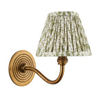 114090 Ripple Curve & Leaf 16cm Wall Light Brass Green