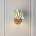 114095 Ripple Curve & Zigzag 16cm Wall Light Brass Green