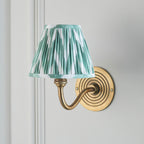 114095 Ripple Curve & Zigzag 16cm Wall Light Brass Green