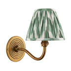 114095 Ripple Curve & Zigzag 16cm Wall Light Brass Green