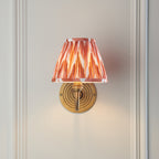 114096 Ripple Curve & Zigzag 16cm Wall Light Brass Orange