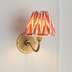 114096 Ripple Curve & Zigzag 16cm Wall Light Brass Orange