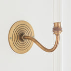 114096 Ripple Curve & Zigzag 16cm Wall Light Brass Orange