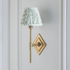 114133 Diamond Tall & Leaf 16cm Wall Light Brass Green