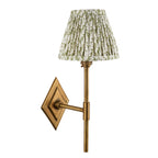 114133 Diamond Tall & Leaf 16cm Wall Light Brass Green