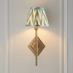 114138 Diamond Tall & Zigzag 16cm Wall Light Brass Green
