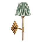 114138 Diamond Tall & Zigzag 16cm Wall Light Brass Green