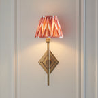 114139 Diamond Tall & Zigzag 16cm Wall Light Brass Orange