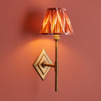 114139 Diamond Tall & Zigzag 16cm Wall Light Brass Orange