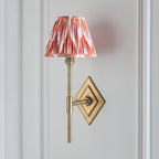 114139 Diamond Tall & Zigzag 16cm Wall Light Brass Orange