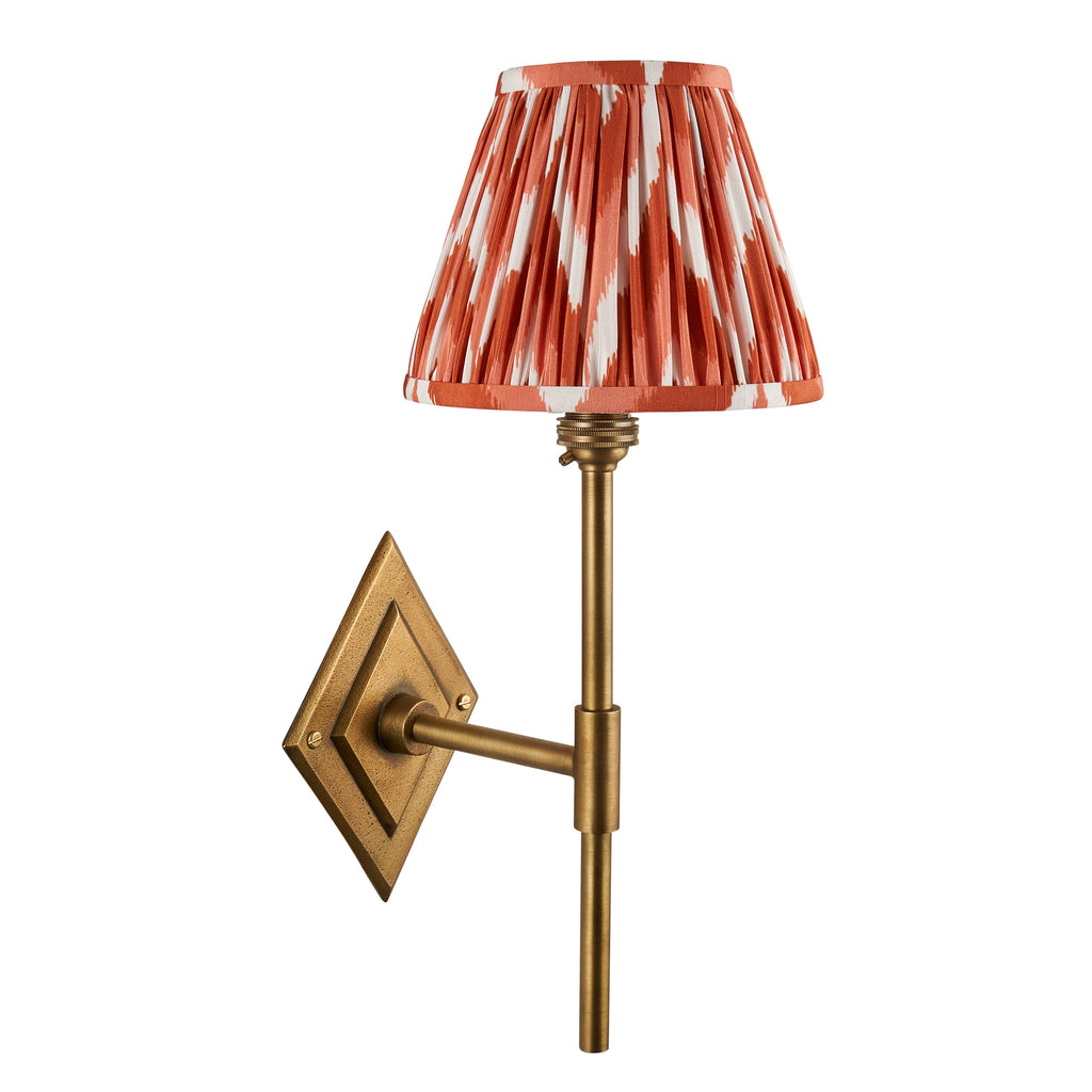 114139 Diamond Tall & Zigzag 16cm Wall Light Brass Orange