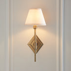 114144 Diamond Tall & Ivy 16cm Wall Light Brass White