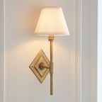 114144 Diamond Tall & Ivy 16cm Wall Light Brass White