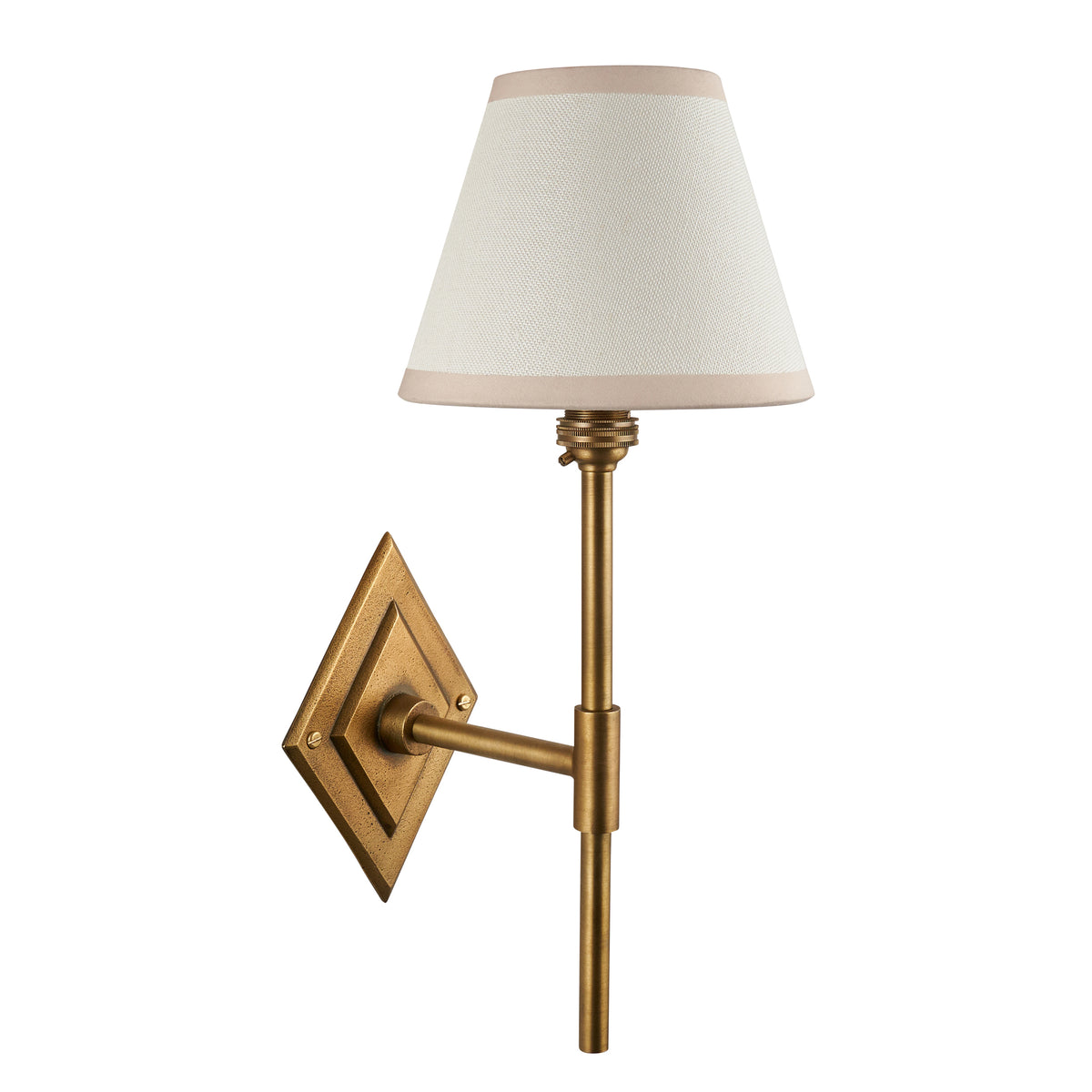 114144 Diamond Tall & Ivy 16cm Wall Light Brass White