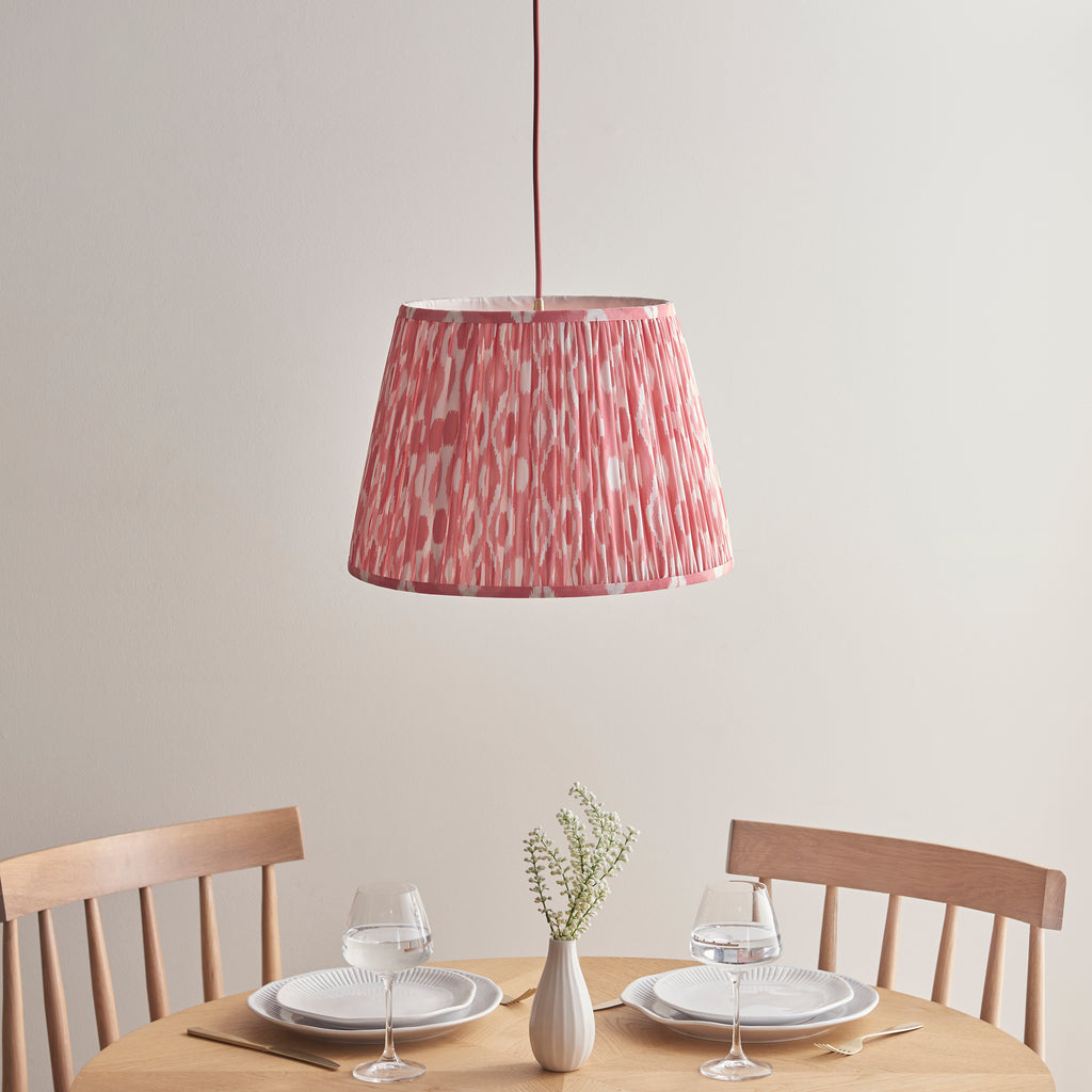 114256 Eltham & Ikat 40cm Pendant Brass Pink