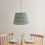 114257 Eltham & Zigzag 40cm Pendant Brass Green