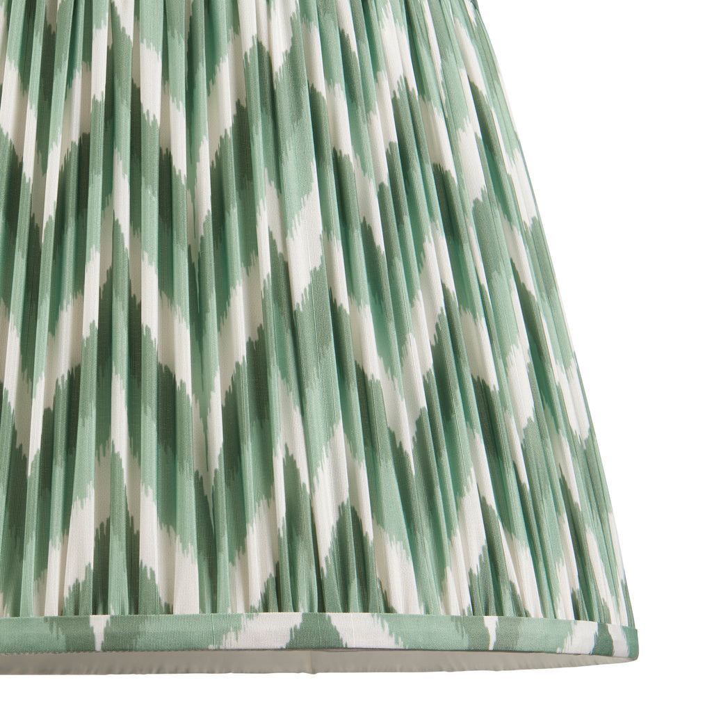 114257 Eltham & Zigzag 40cm Pendant Brass Green