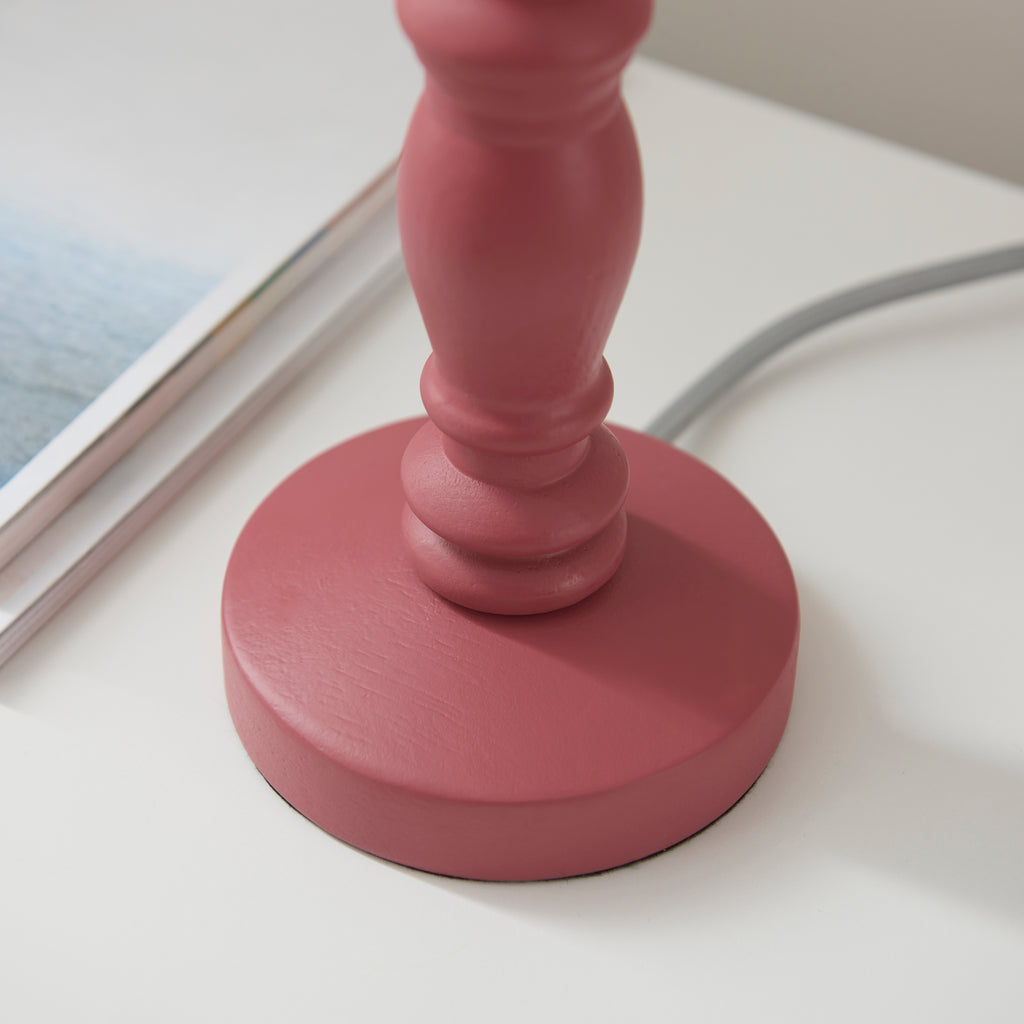 114267 Bibury & Leaf 20cm Table Lamp Pink Green