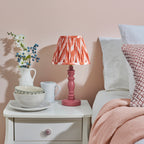 114273 Bibury & Zigzag 20cm Table Lamp Pink Orange