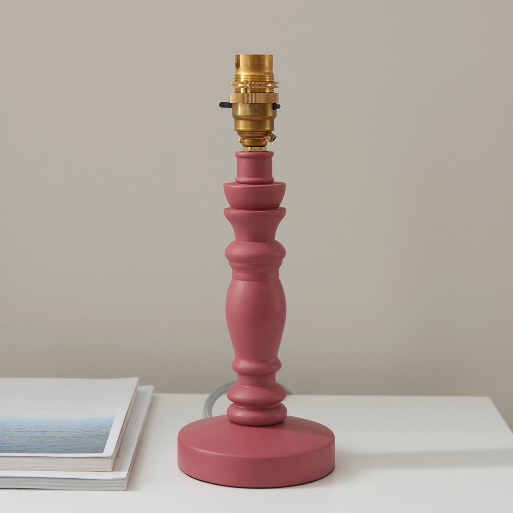 114273 Bibury & Zigzag 20cm Table Lamp Pink Orange