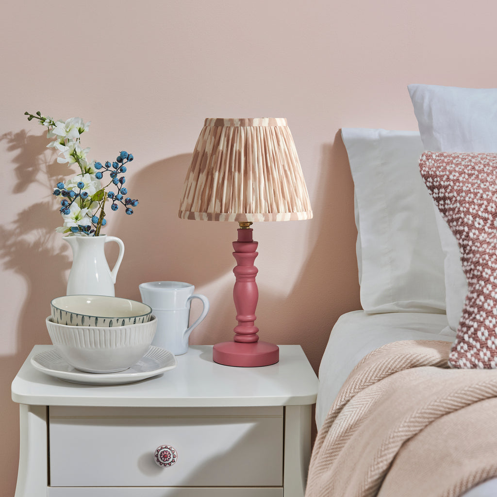 114279 Bibury & Ikat 20cm Table Lamp Pink