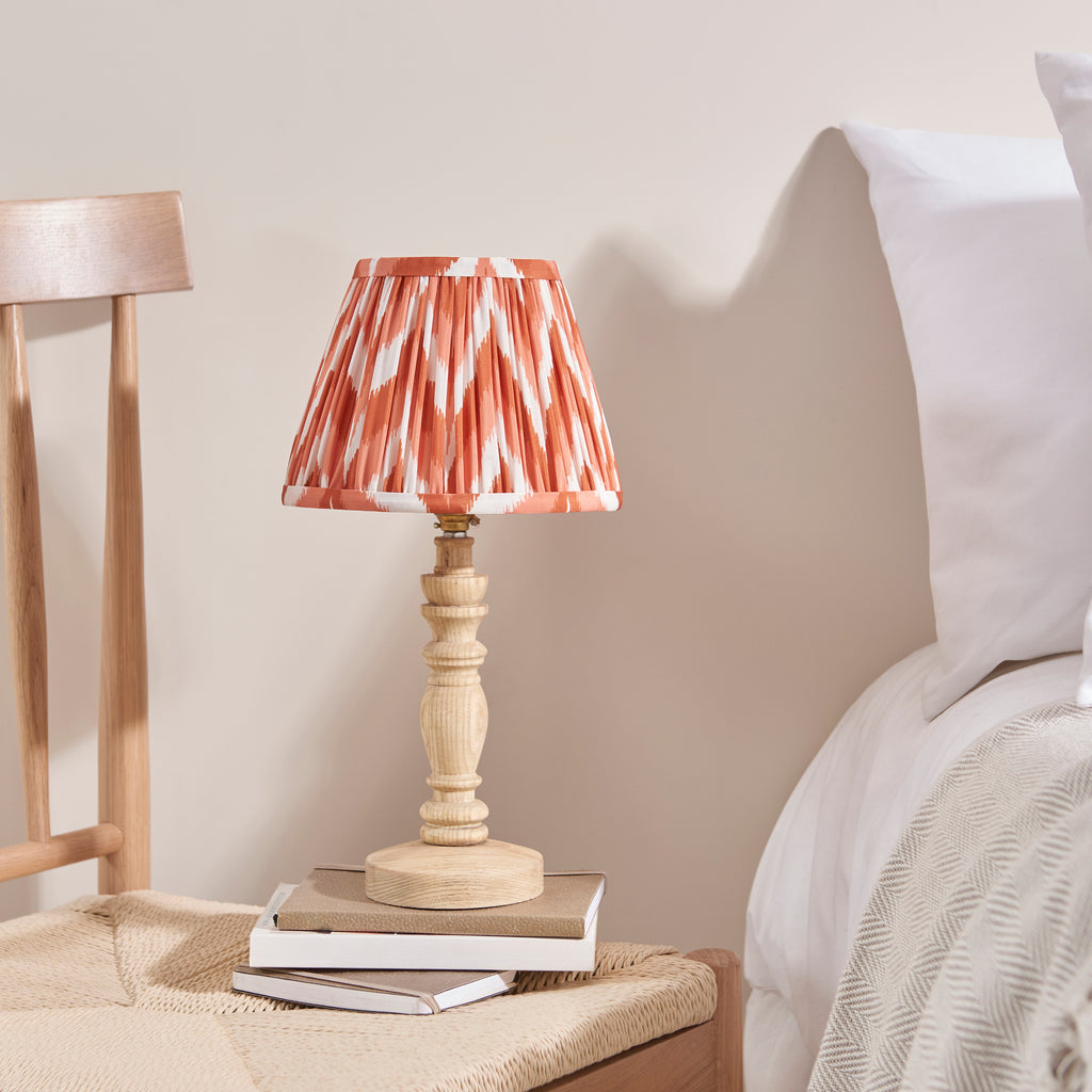 114291 Bibury & Zigzag 20cm Table Lamp Wood Orange