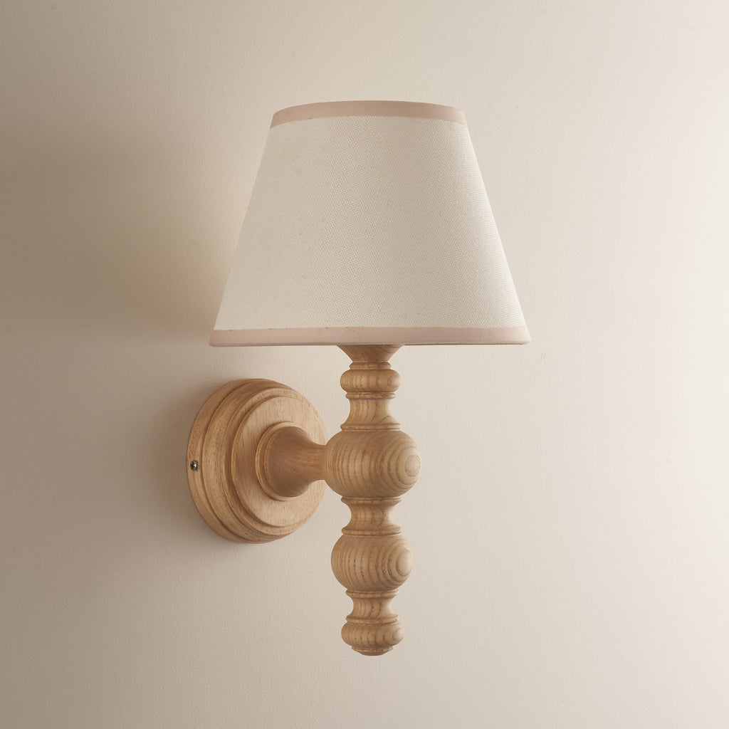 114333 Bibury & Ivy 20cm Wall Light Wood White