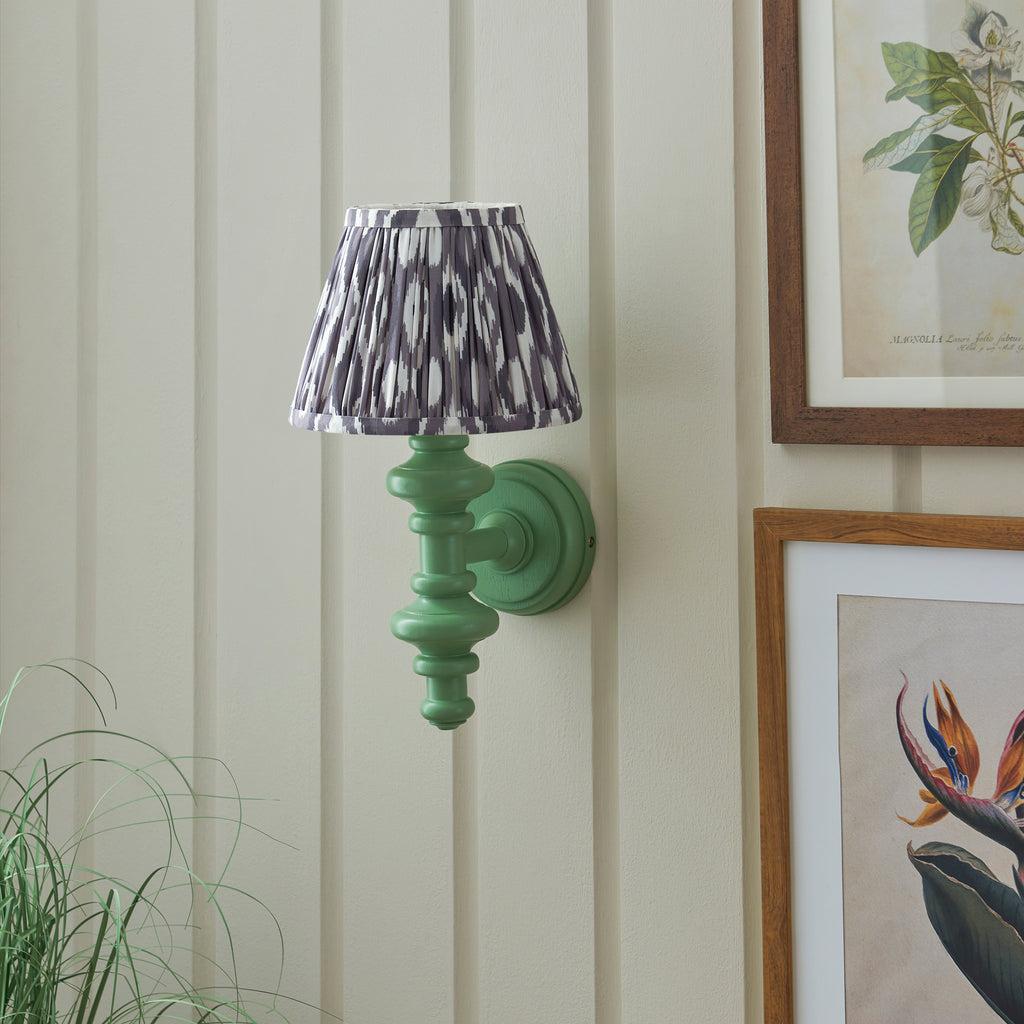 114464 Carnaby & Ikat 20cm Wall Light Green Grey