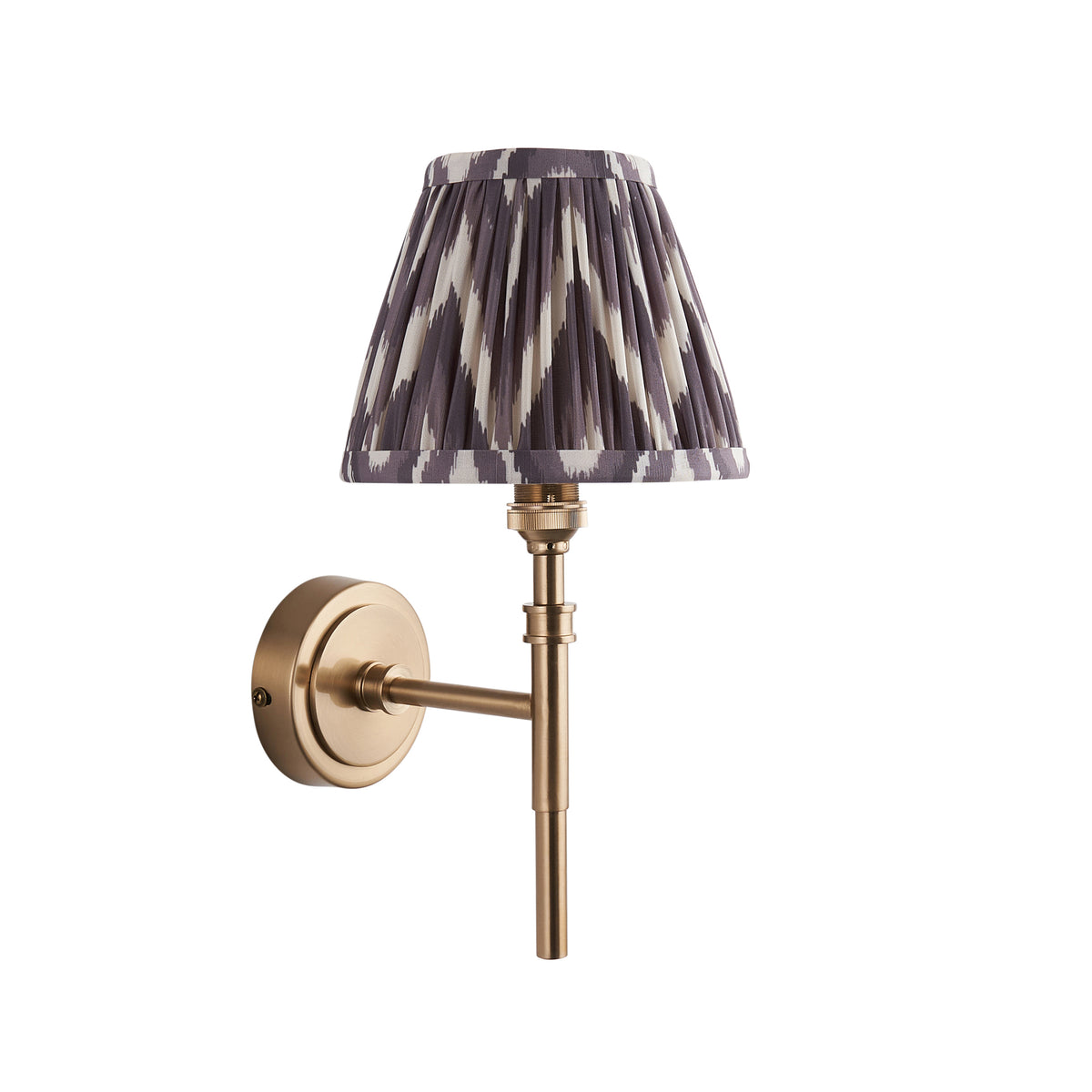 114602 Chester & Zigzag 16cm Wall Light Brass Grey