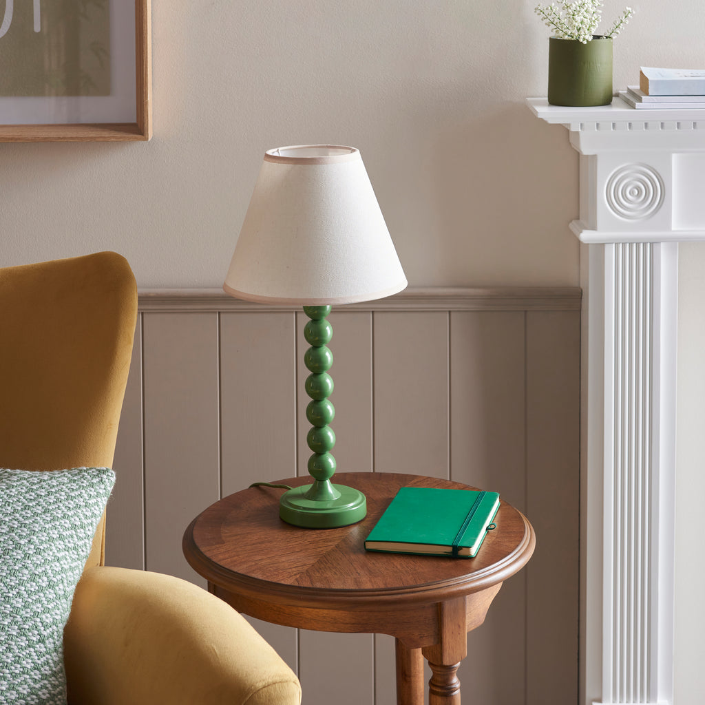 114709 Higgledy & Ivy 25cm Table Lamp Green White