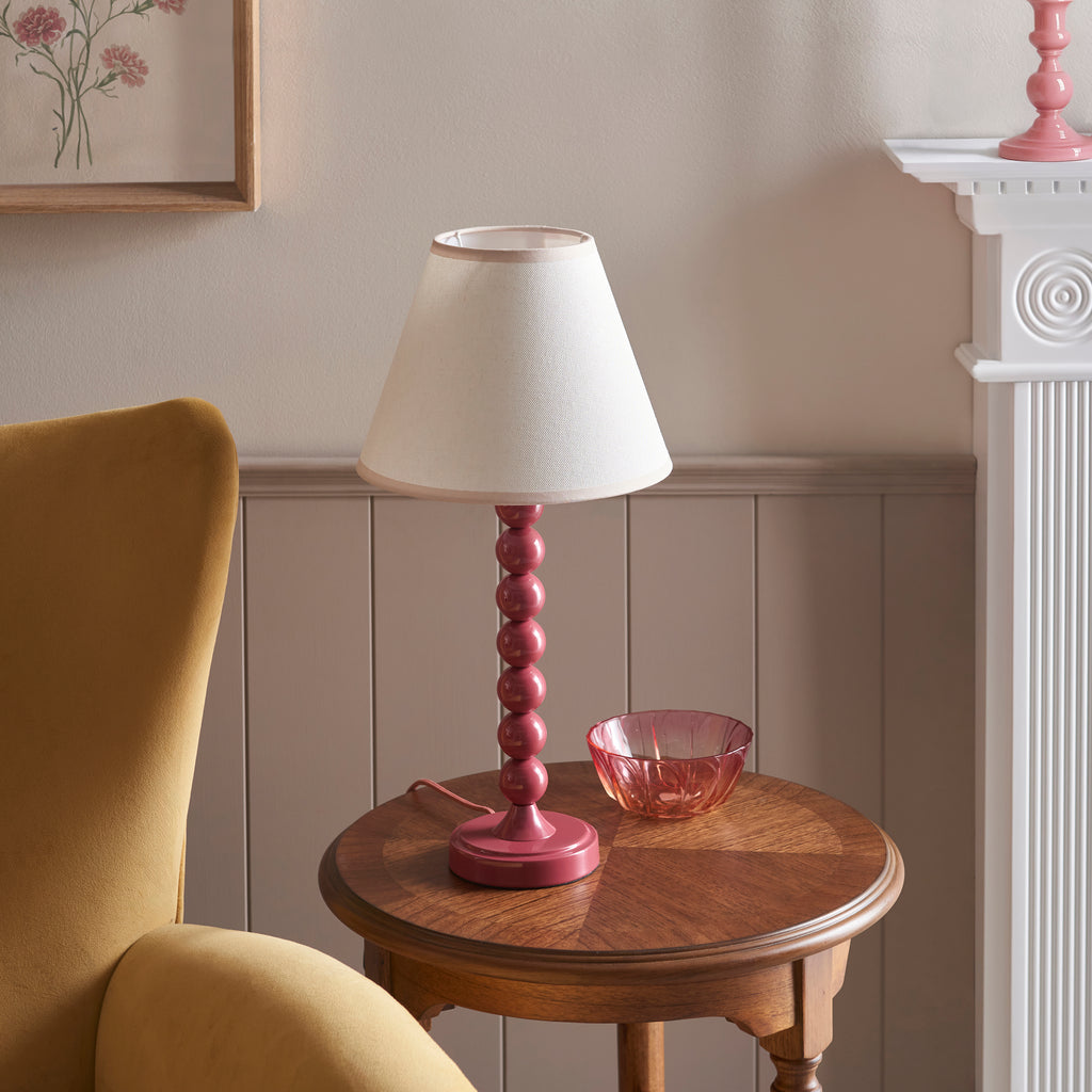 114740 Higgledy & Ivy 25cm Table Lamp Pink White