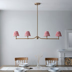 114989 Santiago & Ikat 16cm 4 Light Pendant Brass Pink
