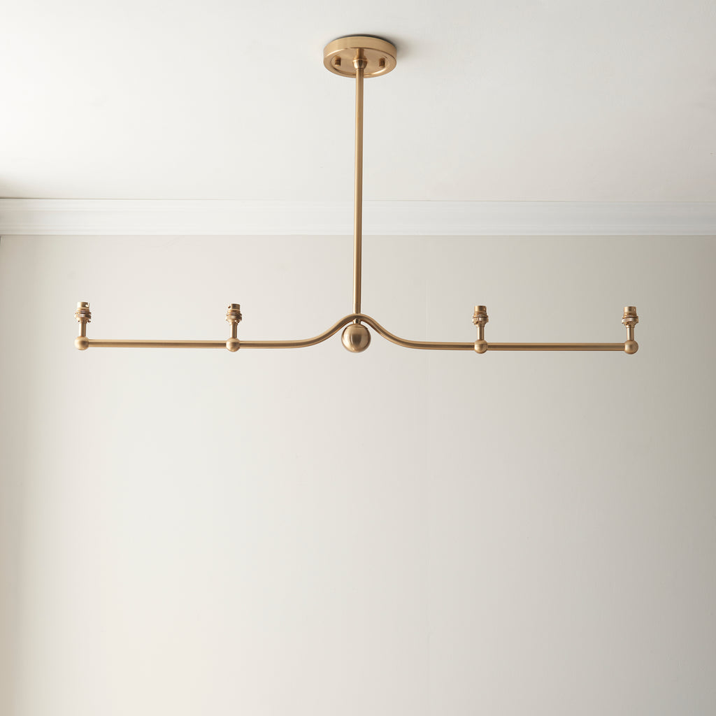 114989 Santiago & Ikat 16cm 4 Light Pendant Brass Pink
