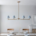 114992 Santiago & Leaf 16cm 4 Light Pendant Brass Blue