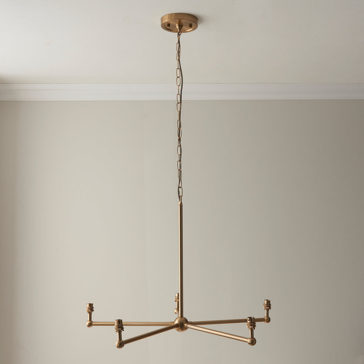 115008 Santiago & Ikat 16cm 5 Light Pendant Brass Pink