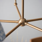 115011 Santiago & Leaf 16cm 5 Light Pendant Brass Blue