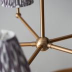 115017 Santiago & Ikat 16cm 5 Light Pendant Brass Grey