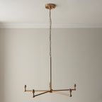 115017 Santiago & Ikat 16cm 5 Light Pendant Brass Grey