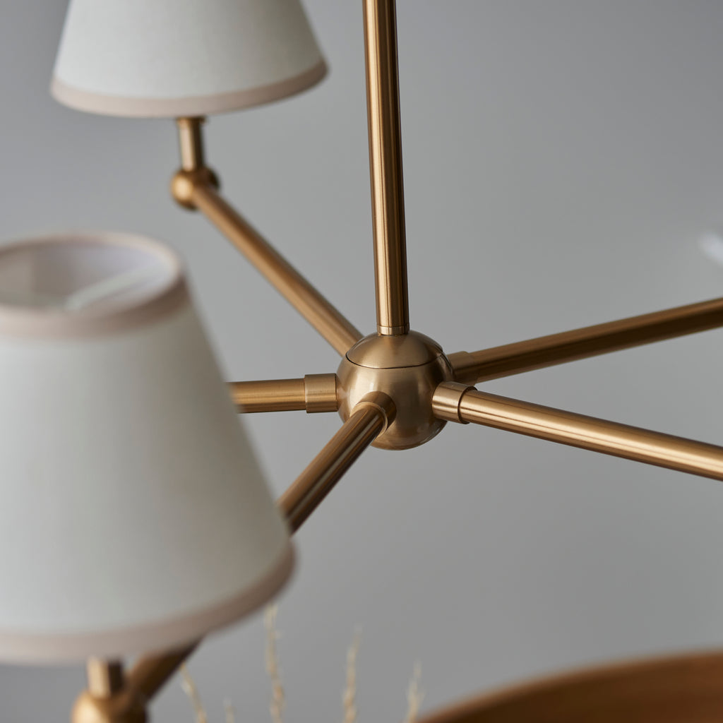 115021 Santiago & Ivy 16cm 5 Light Pendant Brass White