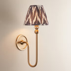 115026 Santiago & Zigzag 16cm Wall Light Brass Grey