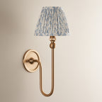 115030 Santiago & Leaf 16cm Wall Light Brass Blue