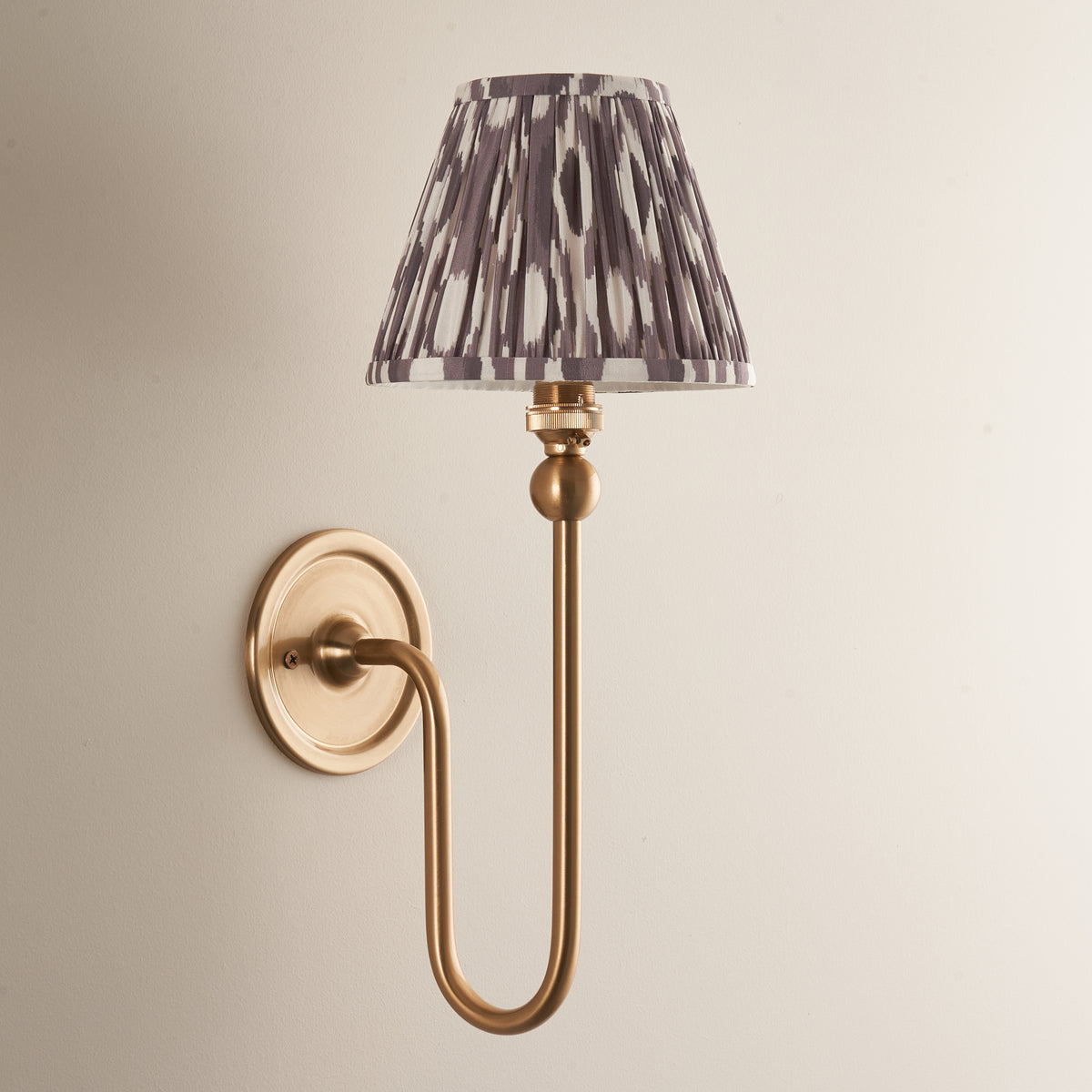 115036 Santiago & Ikat 16cm Wall Light Brass Grey