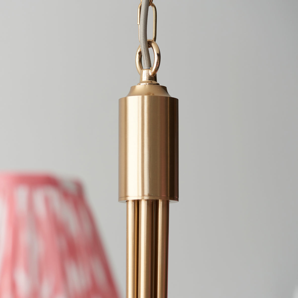 115047 Santiago & Ikat 16cm 5 Light Pendant Brass Pink